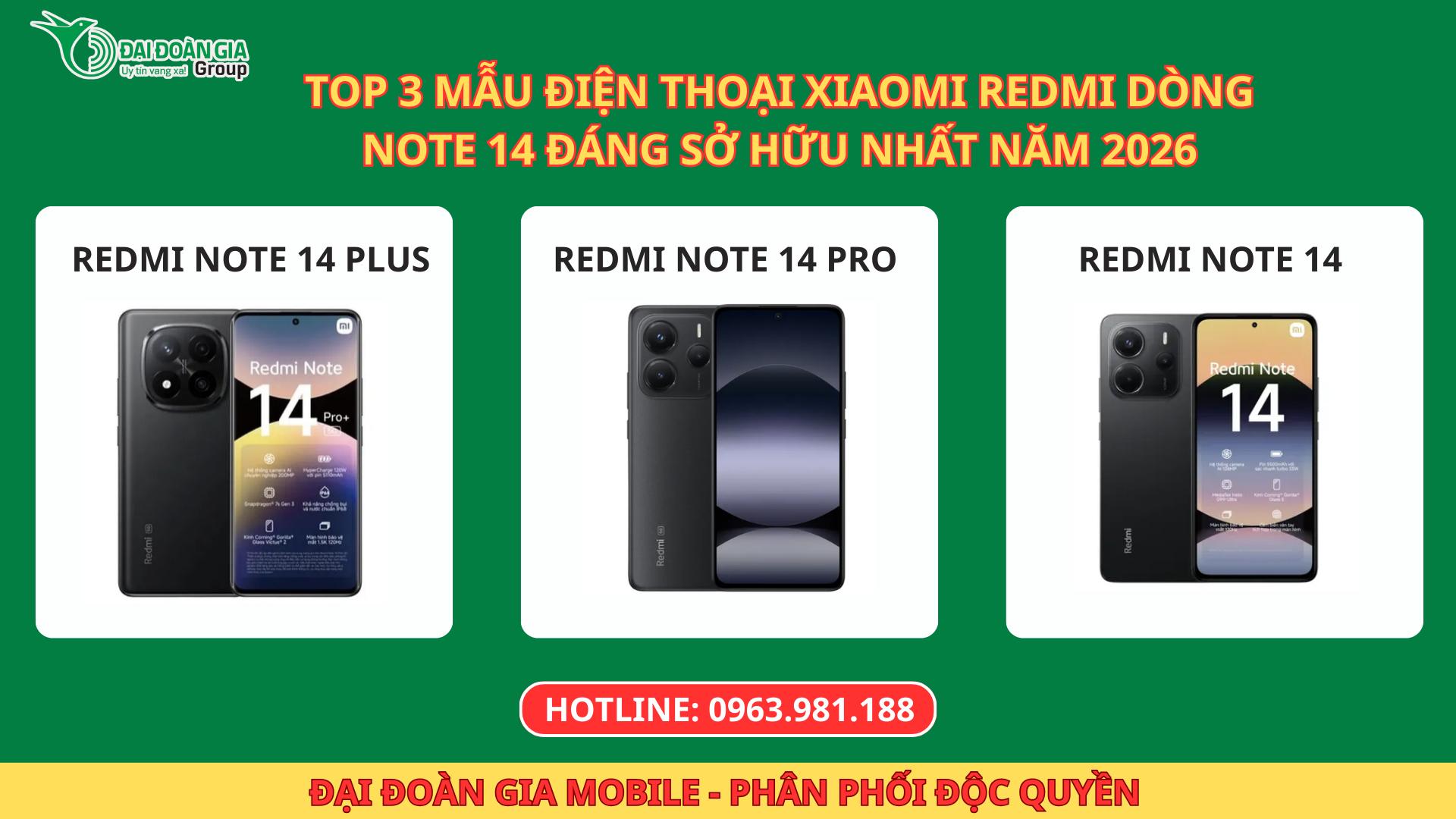 Top 3 điện thoại Xiaomi Redmi dòng Note 14 đáng sở hữu nhất năm 2026