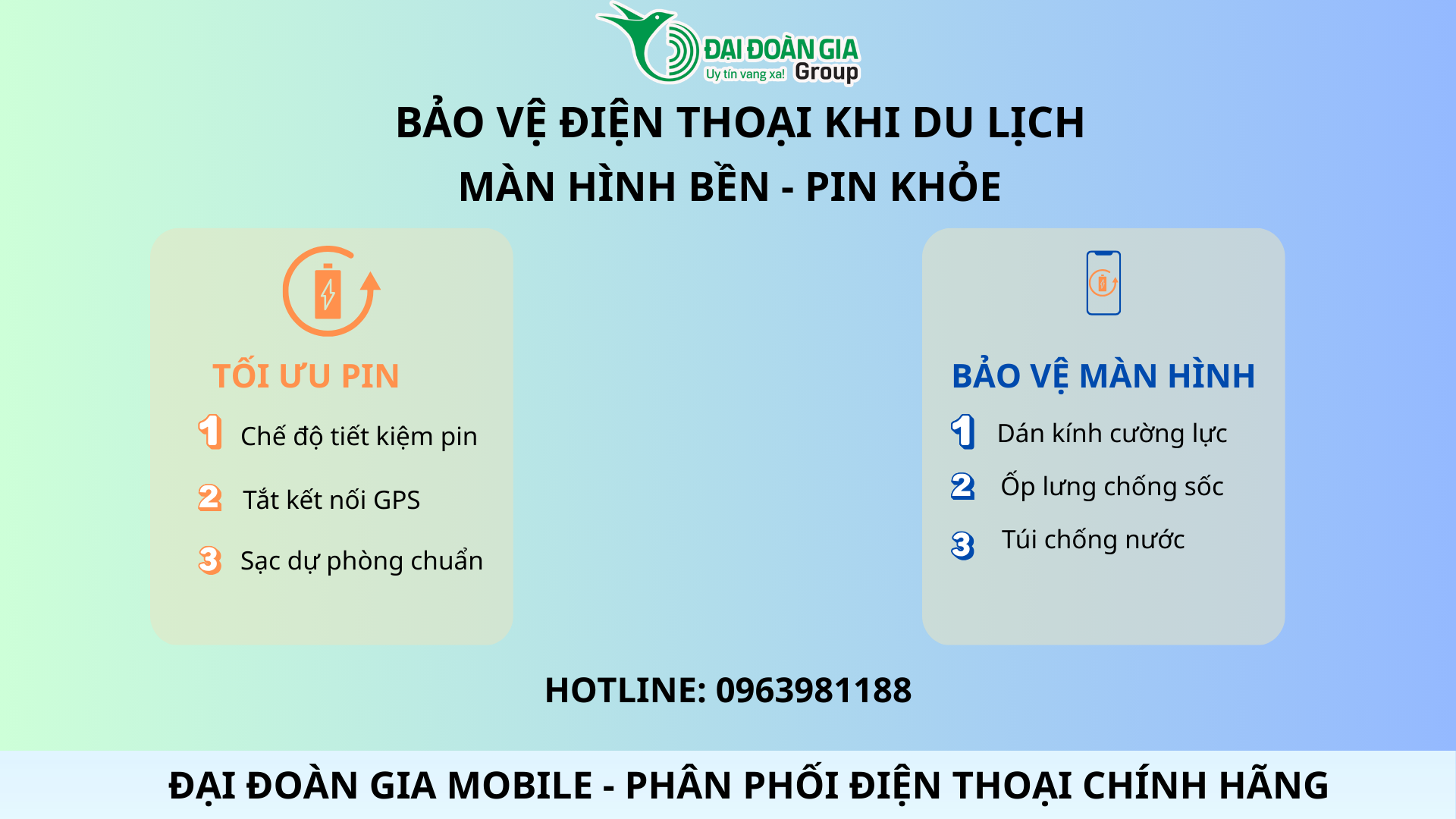 Mẹo bảo vệ màn hình và pin điện thoại khi đi du lịch dài ngày