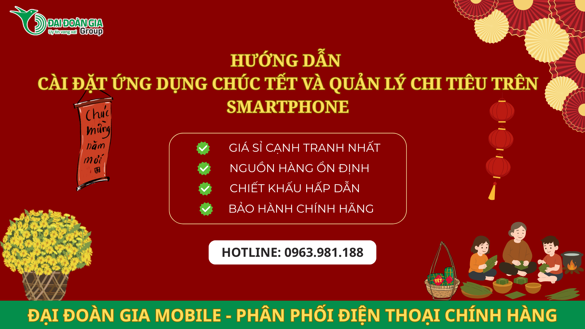 Hướng dẫn cài đặt ứng dụng chúc Tết và quản lý chi tiêu trên Smartphone