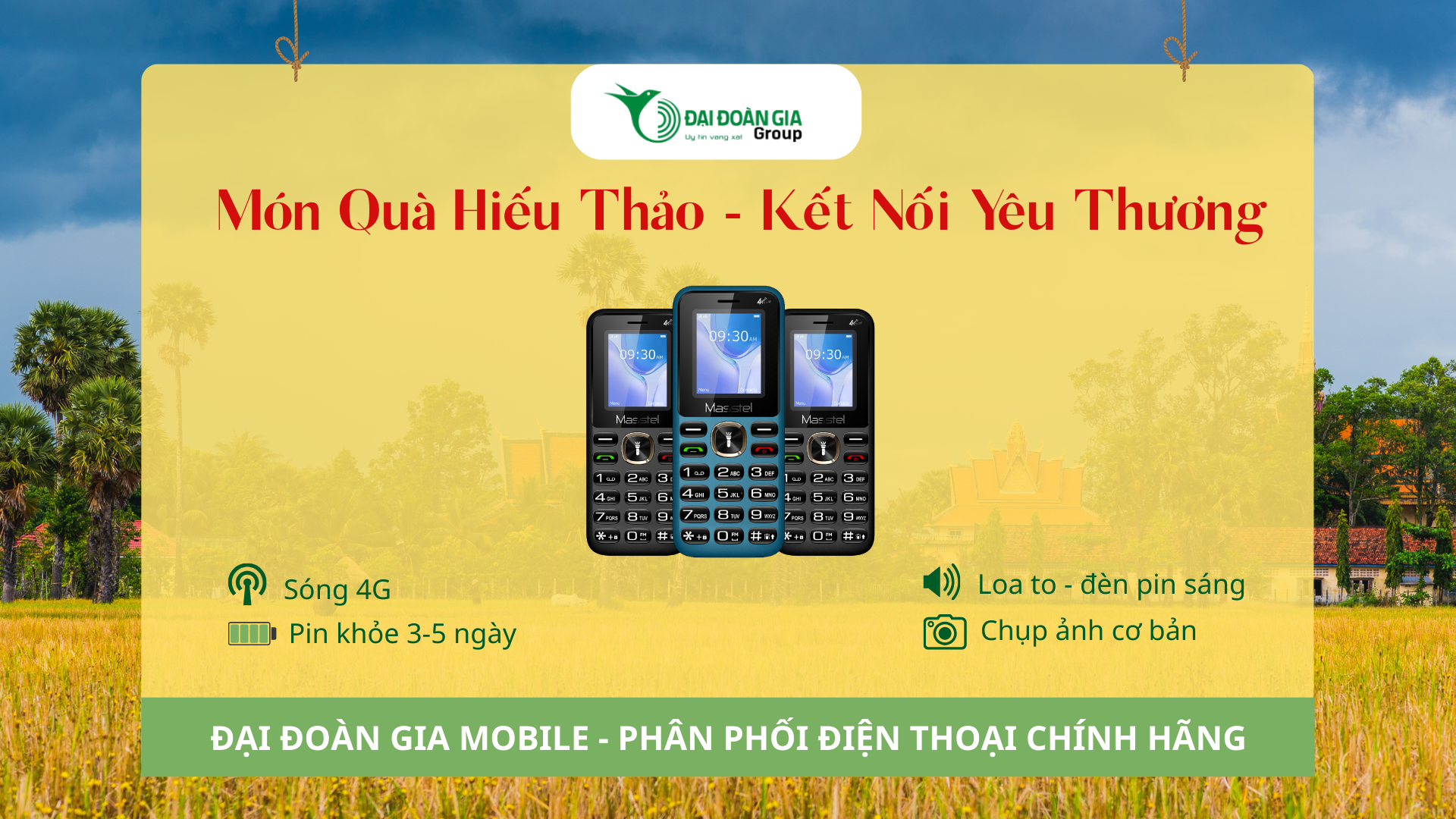 Tại sao nên tặng điện thoại phím bấm 4G cho người lớn tuổi vùng nông thôn?