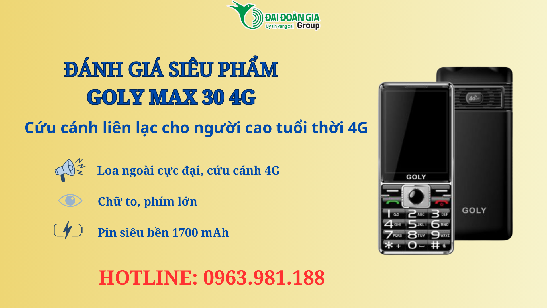 Đánh giá Goly Max 30 4G: Loa to, chữ lớn, pin bền cho người cao tuổi