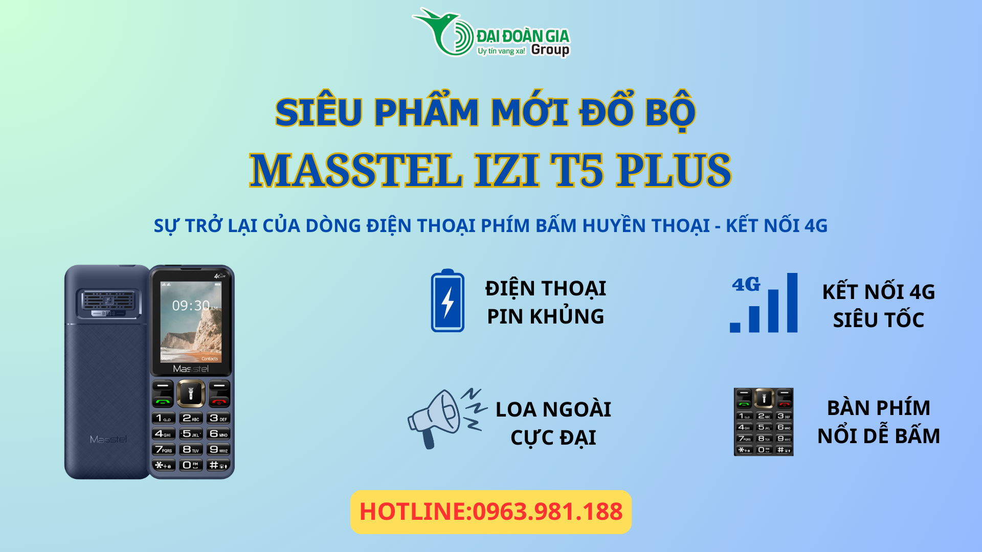 Masstel izi T5 Plus: Sự trở lại của dòng điện thoại phím bấm huyền thoại