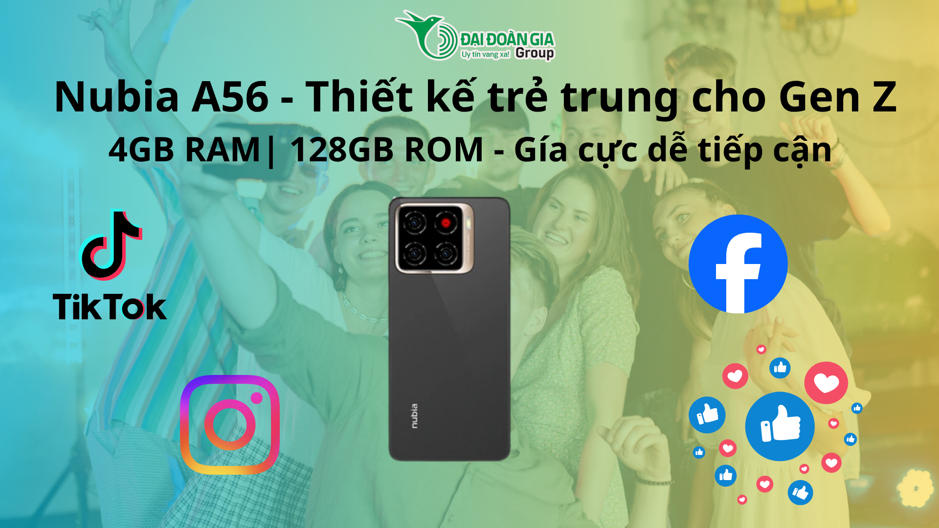 Nubia A56 (4/128G): Smartphone thiết kế trẻ trung cho gen Z