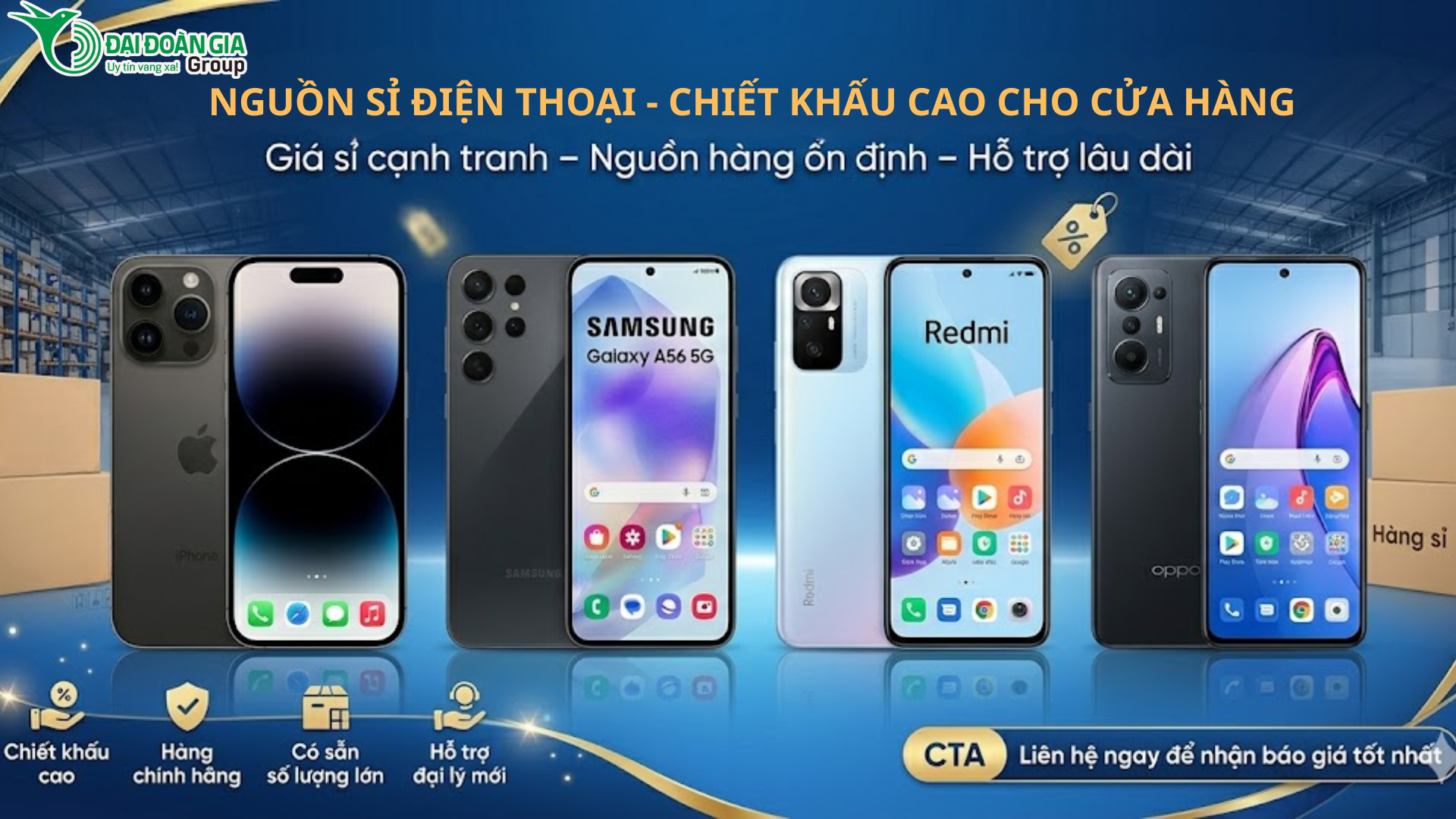 Nguồn sỉ điện thoại chiết khấu cao cho cửa hàng mới