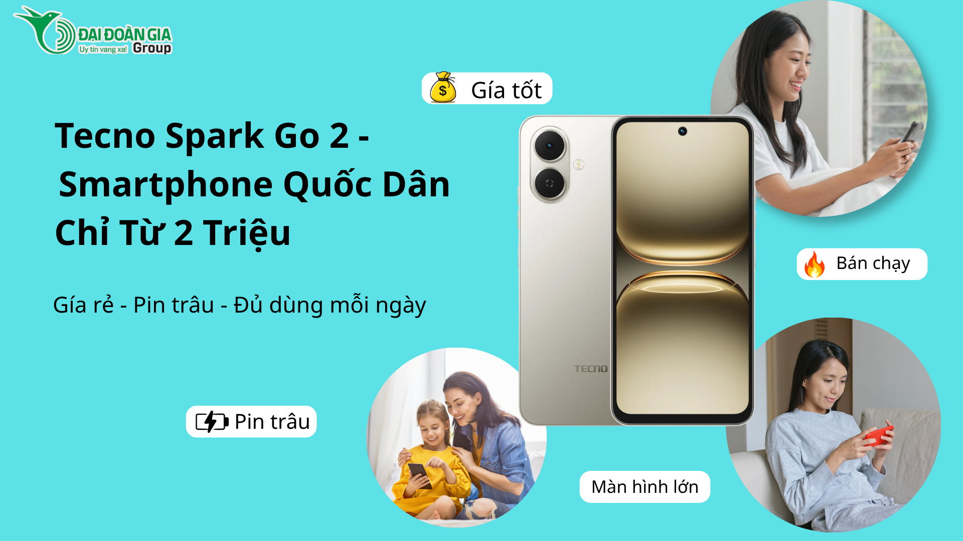Tecno Spark Go 2: Smartphone "quốc dân" giá chỉ từ 2 triệu