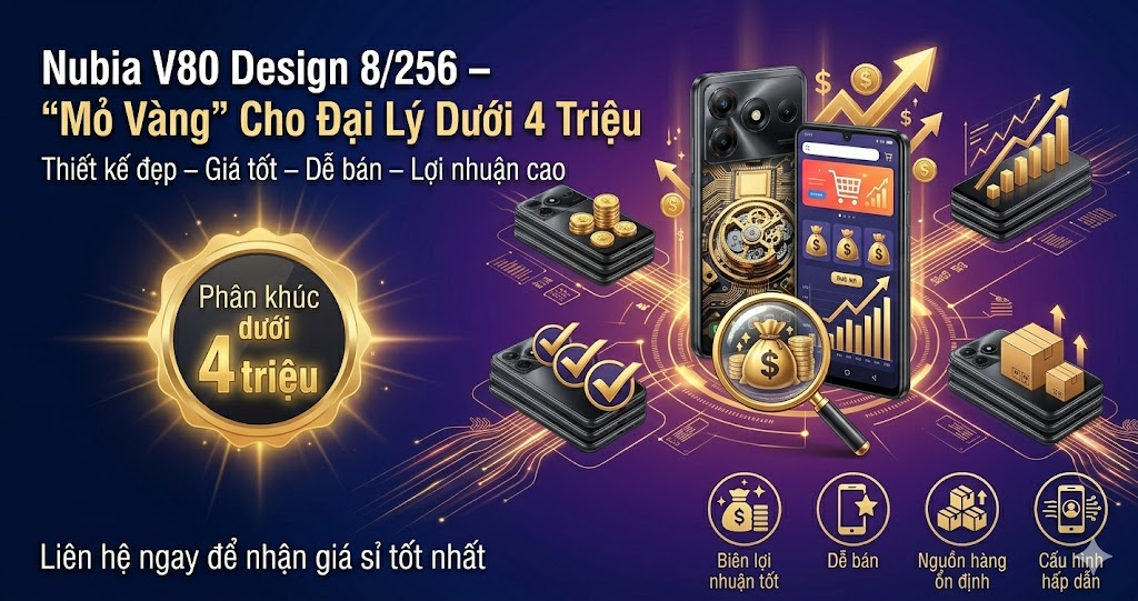 Nubia V80 Design 8/256: Vì sao là "mỏ vàng" cho đại lý phân khúc dưới 4 triệu?