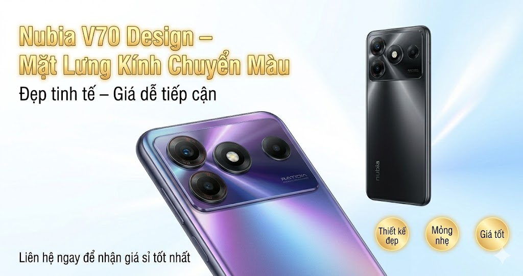 Cận cảnh ZTE Nubia V70 Design: Mặt lưng kính chuyển màu - Đẳng cấp mới của máy giá rẻ