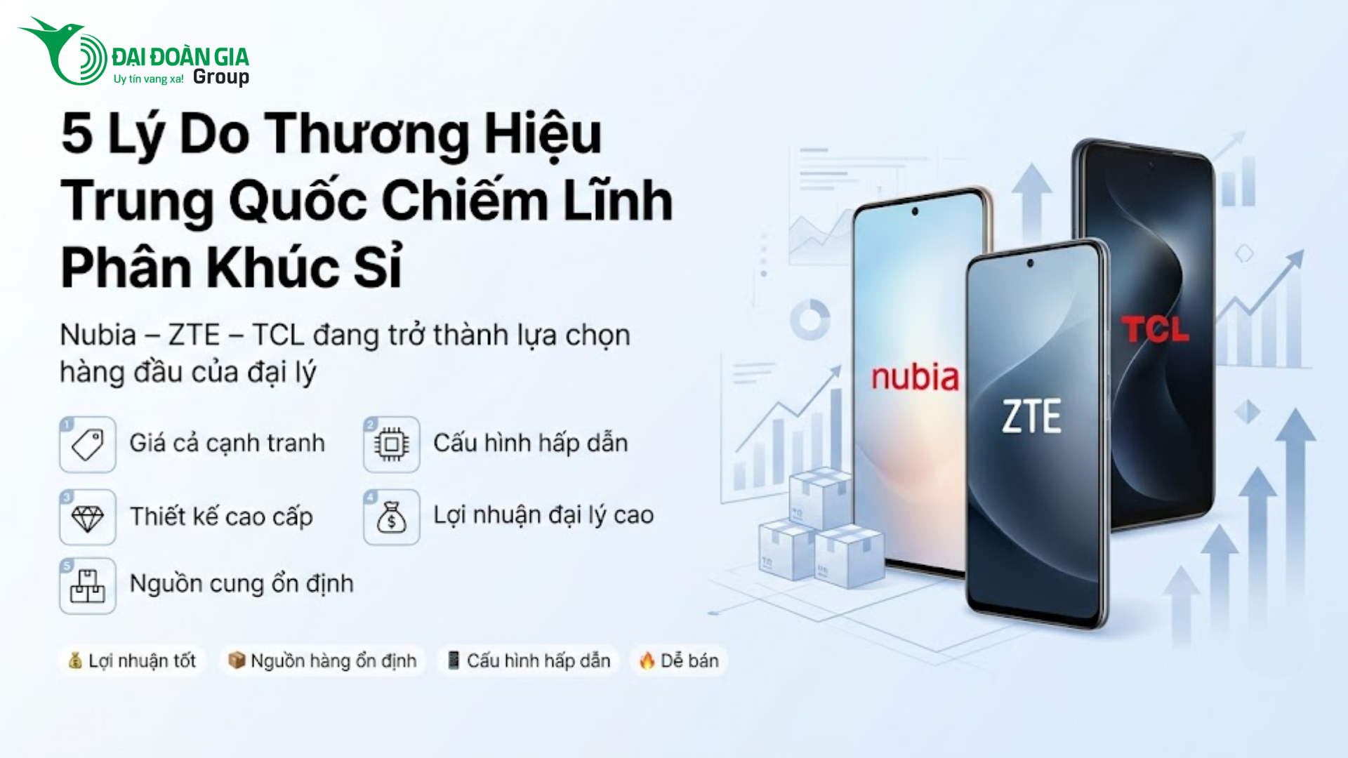 5 lý do khiến điện thoại thương hiệu Trung Quốc (Nubia, ZTE, TCL) chiếm lĩnh phân khúc sỉ