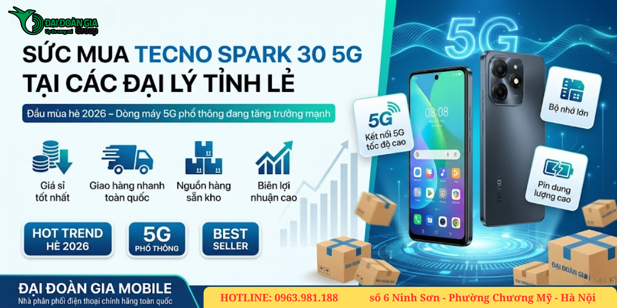 Sức mua điện thoại Tecno Spark 30 5G tại các đại lý tỉnh lẻ đầu mùa hè