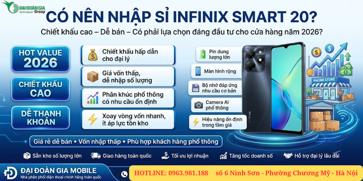 Có nên nhập sỉ điện thoại Infinix Smart 20 chiết khấu cao cho cửa hàng?