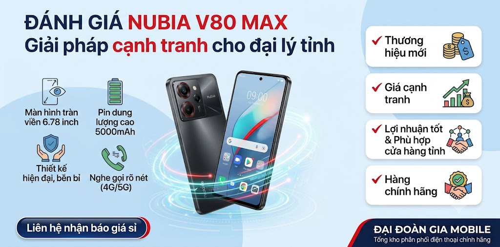 Đánh giá thương hiệu mới Nubia V80 Max: Giải pháp cạnh tranh cho đại lý tỉnh