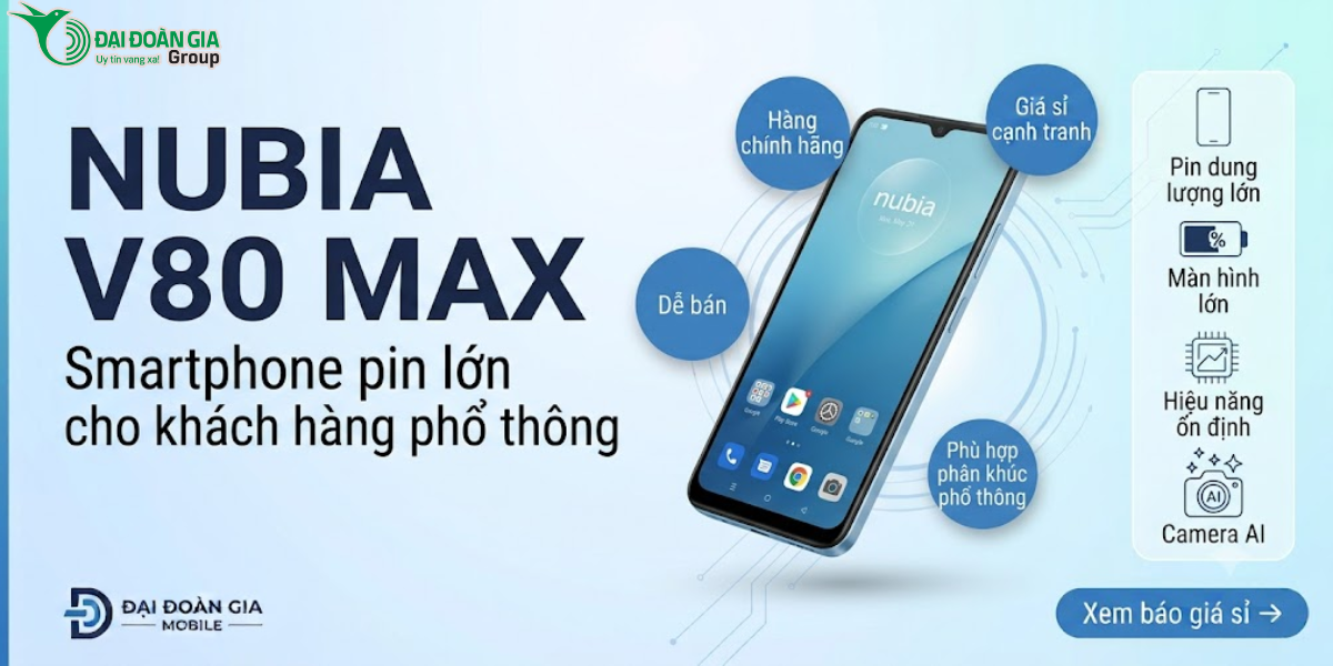 Nubia V80 Max: Smartphone pin lớn cho khách phổ thông