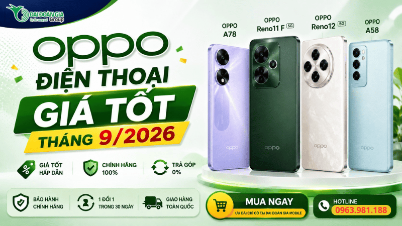 Điện thoại OPPO giá tốt tháng 9/2026