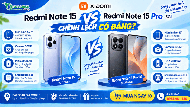 Samsung A17 vs Redmi Note 15: smartphone nào đáng mua?