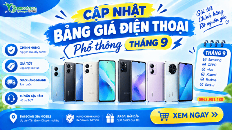 Cập nhật bảng giá điện thoại phổ thông tháng 9